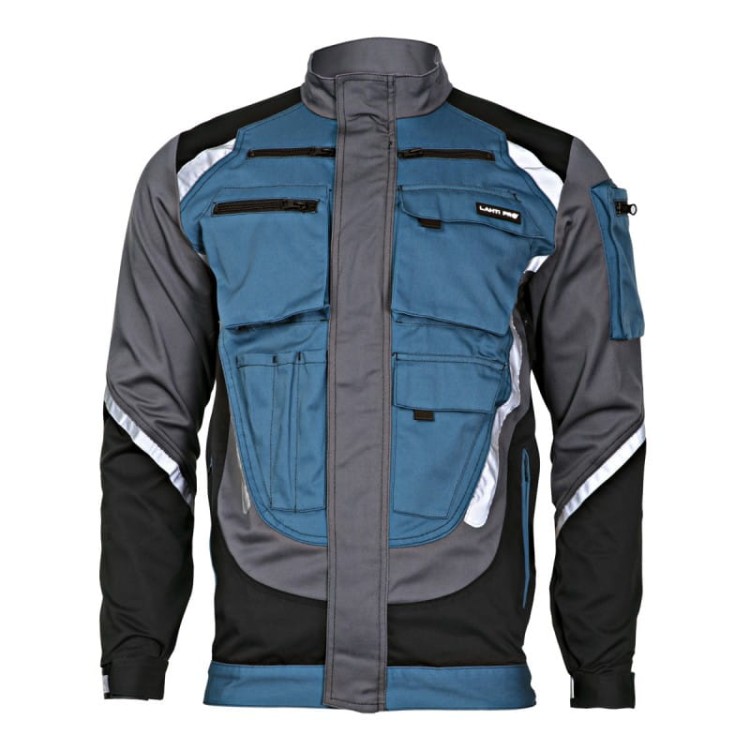Bluza robocza odblaskowa czarno-szaro-turkusowa Lahti Pro L4040302 - rozmiar M