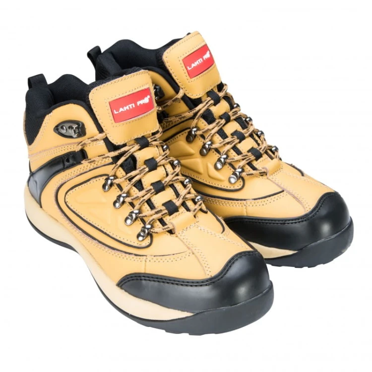 Buty robocze trzewiki ze skóry nubukowej miodowo-czarne Lahti Pro L3010245 - rozmiar 45