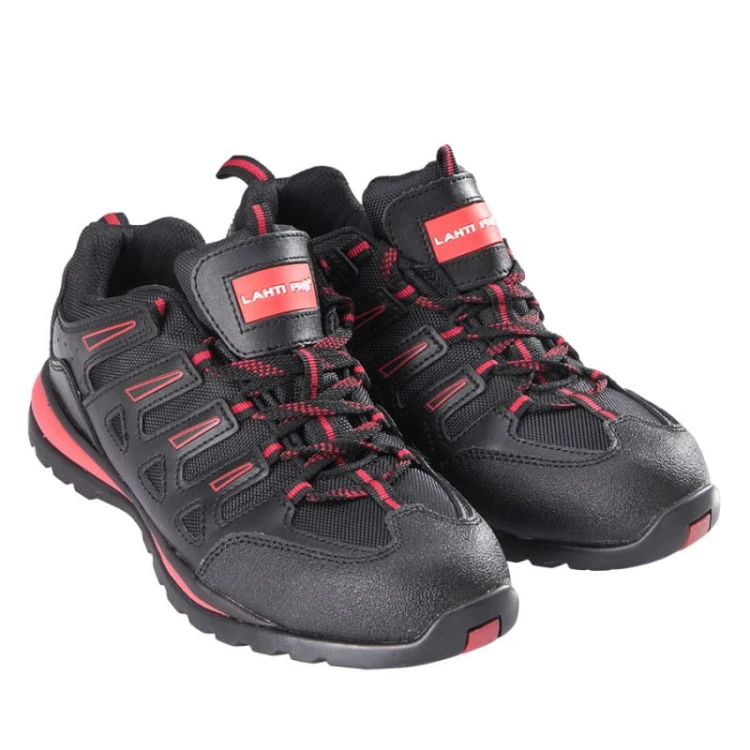 Buty robocze półbuty skórzane czarno-czerwone Lahti Pro L3040242 - rozmiar 42