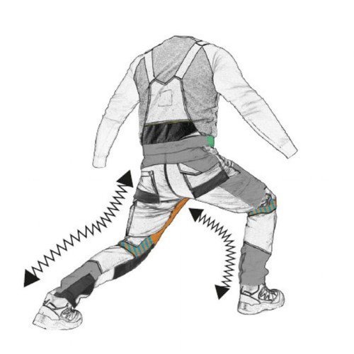 Spodnie robocze ogrodniczki stretch khaki-czarne Lahti Pro L4060902 - rozmiar M