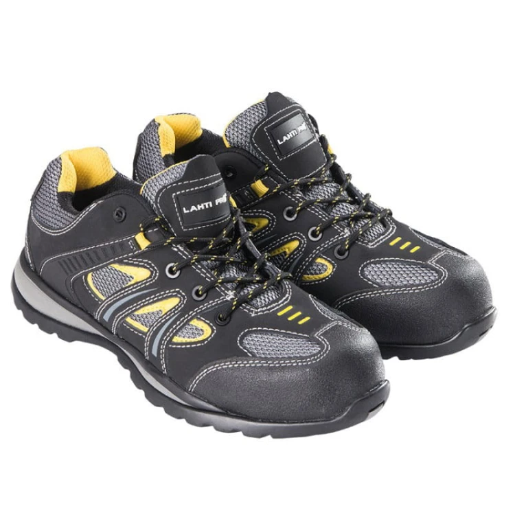 Buty robocze półbuty nubukowo-dzianinowe czarno-żółte Lahti Pro L3040346 - rozmiar 46