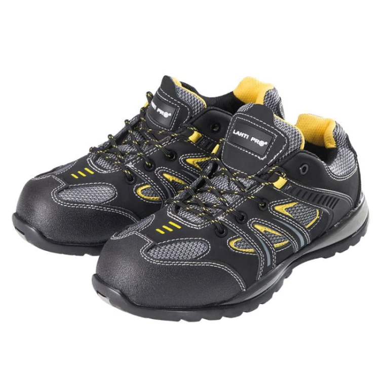 Buty robocze półbuty nubukowo-dzianinowe czarno-żółte Lahti Pro L3040346 - rozmiar 46