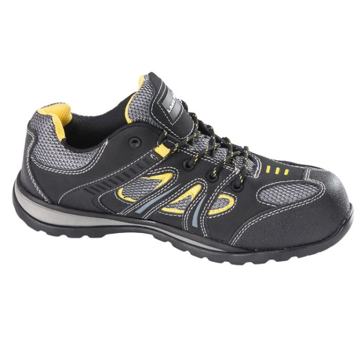 Buty robocze półbuty nubukowo-dzianinowe czarno-żółte Lahti Pro L3040346 - rozmiar 46