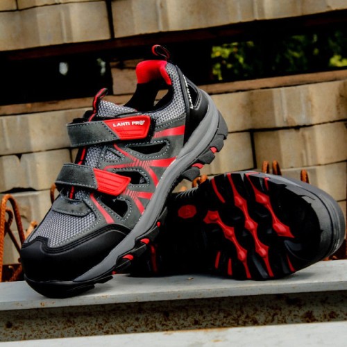 Buty robocze sandały szaro-czerwone Lahti Pro L3060339 - rozmiar 39