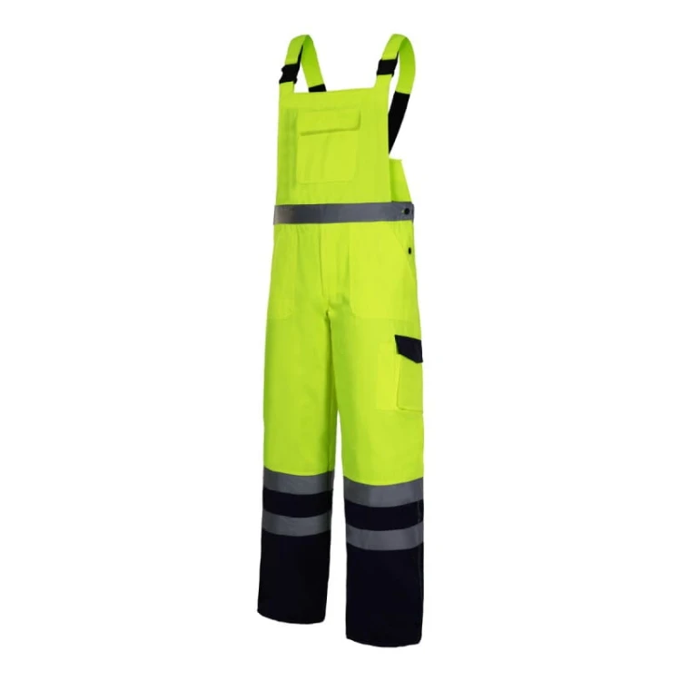 Spodnie ostrzegawcze ogrodniczki żółte Lahti Pro L4110504 - rozmiar XL