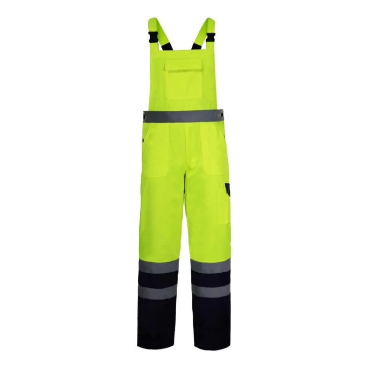 Spodnie ostrzegawcze ogrodniczki żółte Lahti Pro L4110504 - rozmiar XL