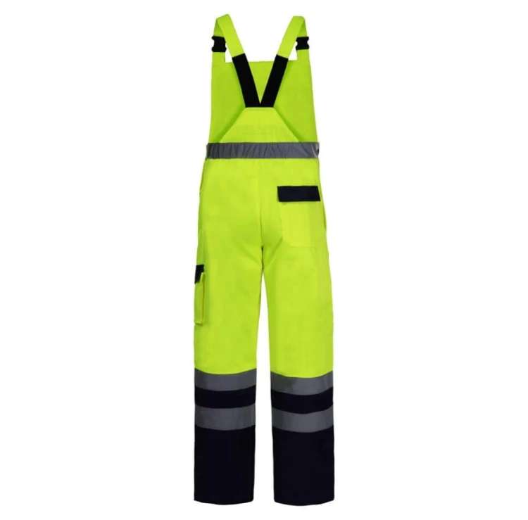 Spodnie ostrzegawcze ogrodniczki żółte Lahti Pro L4110504 - rozmiar XL