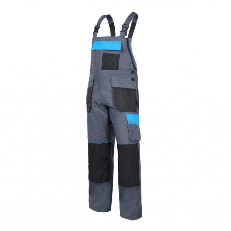 Spodnie robocze ogrodniczki 100% bawełna szaro-niebieskie Lahti Pro L4060460 - rozmiar 3XL