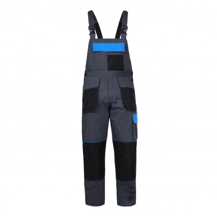 Spodnie robocze ogrodniczki 100% bawełna szaro-niebieskie Lahti Pro L4060460 - rozmiar 3XL