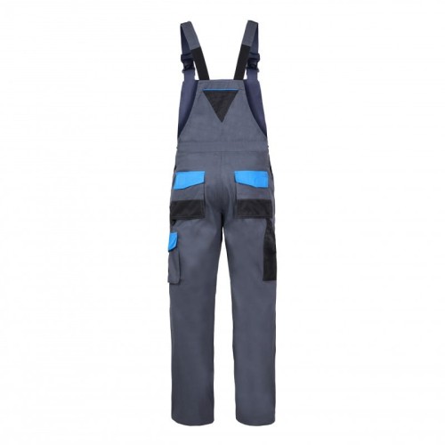 Spodnie robocze ogrodniczki 100% bawełna szaro-niebieskie Lahti Pro L4060460 - rozmiar 3XL