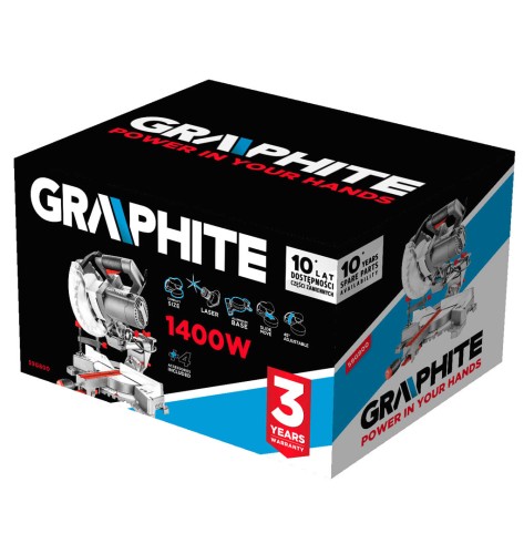 Pilarka ukosowa 185mm 1400W Graphite 59G800 [230V]