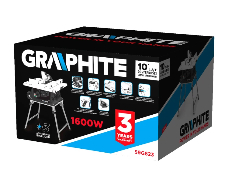 Pilarka stołowa 254mm 1600W Graphite 59G823 [230V]