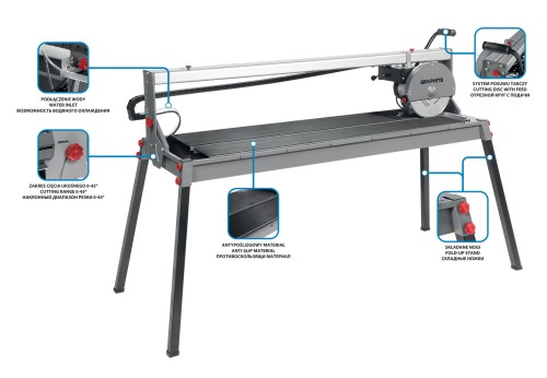 Przecinarka do glazury 250mm 1500W Graphite 59G892 [230V]