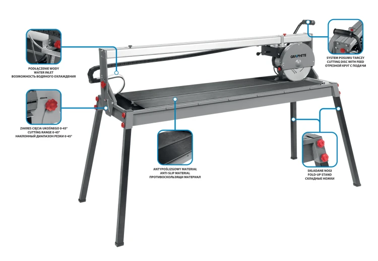 Przecinarka do glazury 250mm 1500W Graphite 59G892 [230V]