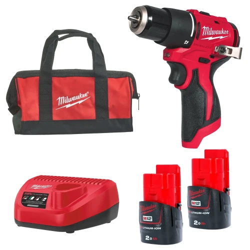 Wiertarko-wkrętarka udarowa Milwaukee M12 BLPDRC-202 AKU 12V (2x 2.0Ah) - 4933500422a