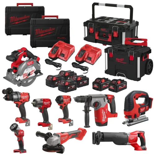 Zestaw 9 elektronarzędzi Milwaukee M18 FPP9A-555T AKU (4x 5.0 Ah + 2x 5.5 Ah)
