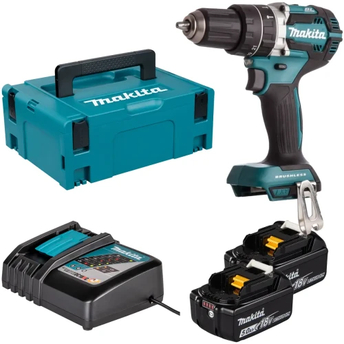 Wiertarko-wkrętarka udarowa 65Nm Makita DHP484RTJ AKU 18V (2x 5.0Ah)
