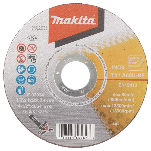 Tarcza tnąca Makita 115 x 1,0 x 22,23 mm - E-03034
