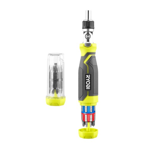 Wkrętak grzechotkowy Ryobi RHSDSMR35 z przegubową głowicą, 34 bity w zestawie PH, PZ, SL, Torx i Hex