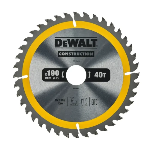 Tarcza pilarska 190x30mm 40Z DeWalt DT1945