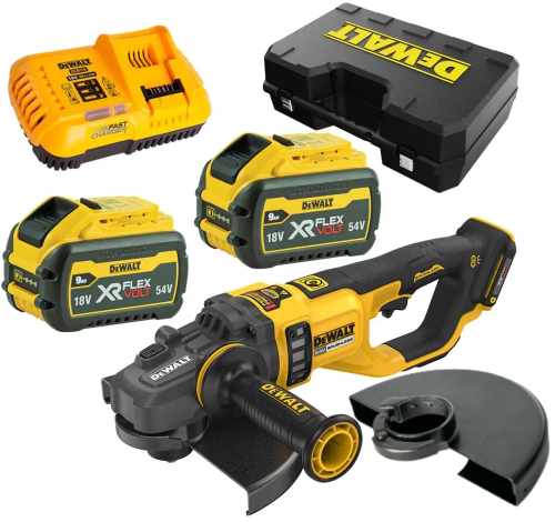 Szlifierka kątowa 230mm DeWalt FLEXVOLT AKU 54V (2x 9.0Ah)
