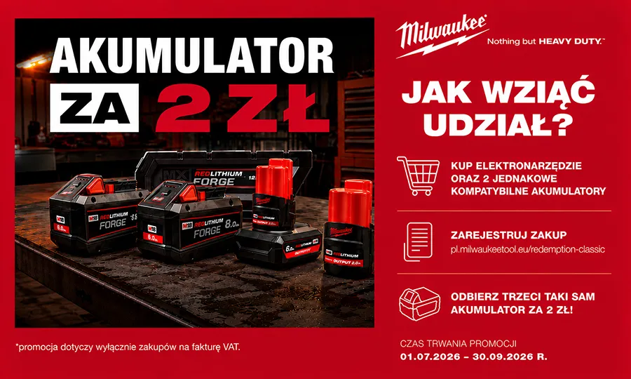 Akumulator Milwaukee za 2 zł