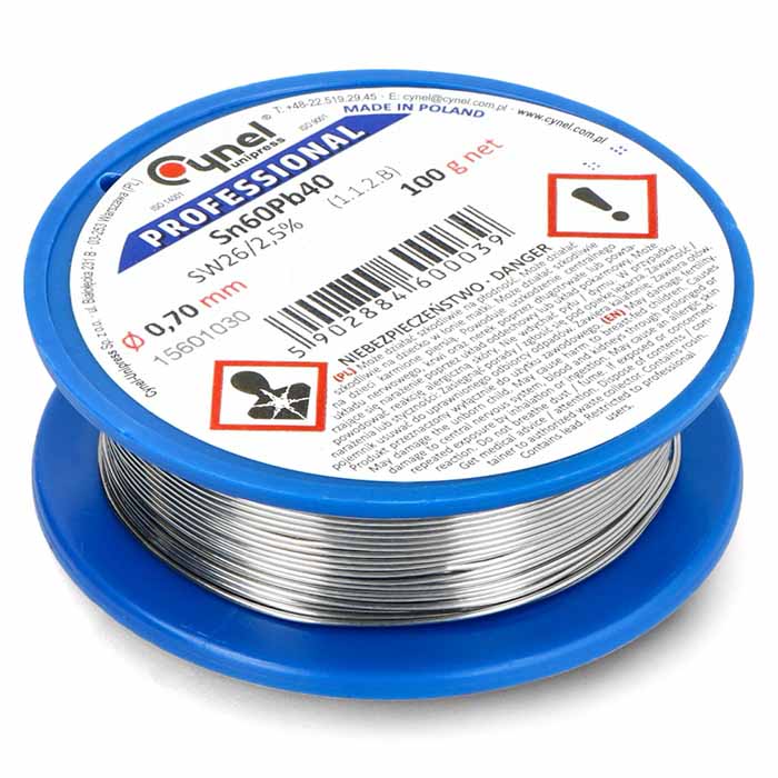 Cyna w rolce 0.7mm 100g - Cynel SW26 Pb60Sn40
