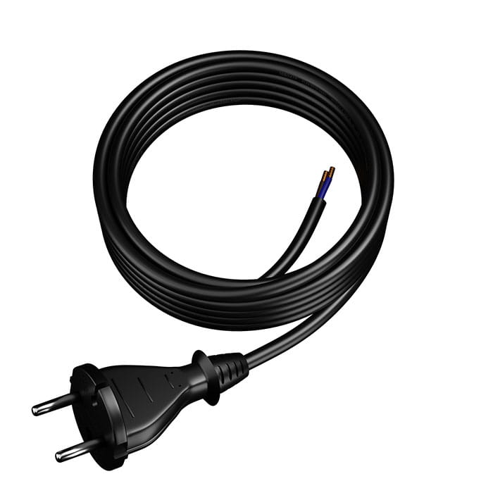 Przewód zasilający z wtyczką prostą 2x1.5mm H05RR-F