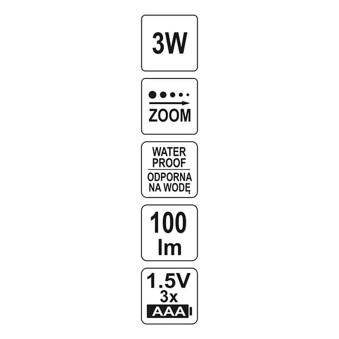 Latarka czołowa Yato YT-08590 alkaliczna (3x AAA)