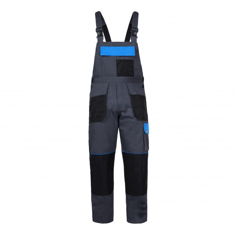 Spodnie robocze ogrodniczki 100% bawełna szaro-niebieskie Lahti Pro L4060460 - rozmiar 3XL