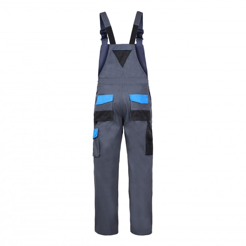 Spodnie robocze ogrodniczki 100% bawełna szaro-niebieskie Lahti Pro L4060460 - rozmiar 3XL