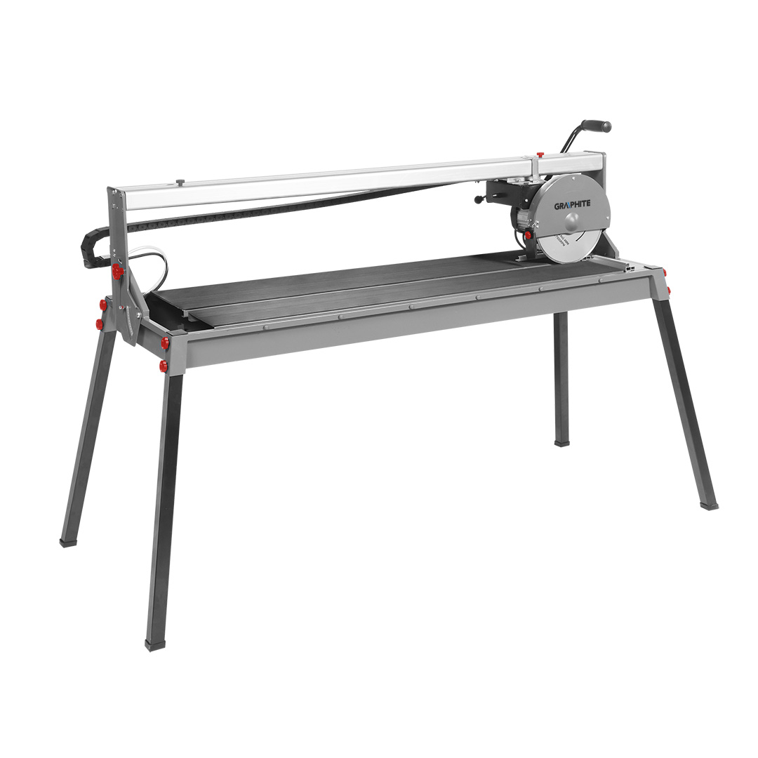 Przecinarka do glazury 1500W, 250 x 25 mm, rozmiar stołu 1230 x 460 mm, zakres ciecia 1200 mm Graphite 59G892