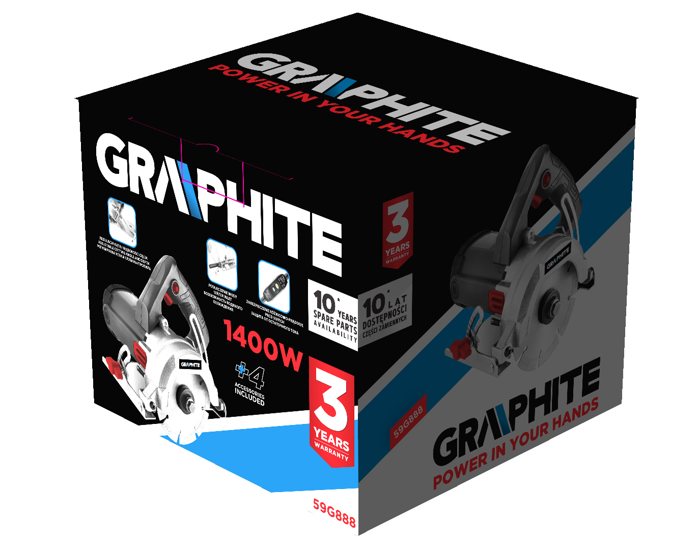 Przecinarka do gresu i kamienia 125mm 1400W Graphite 59G888 [230V]